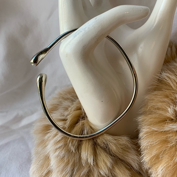 Sterling silver vintage rigid bangle tear drop - Picture 3 of 9